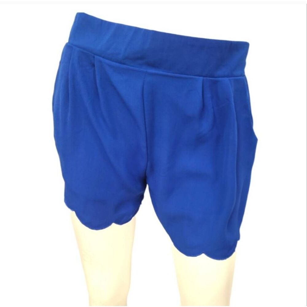 Stella Tweed Blue Scallop Edge Womens Shorts M - Picture 3 of 6